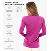 image:image100 Merino Wool Base Layer Women  Thermal Merino Wool Shirt Women  Lightweight Shirts Breathable Naturally OdorResistant MoistureWicking Ideal for Hiking Travel Outdoor Everyday WearC 190 Violet