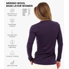 image:image100 Merino Wool Base Layer Women  Thermal Merino Wool Shirt Women  Lightweight Shirts Breathable Naturally OdorResistant MoistureWicking Ideal for Hiking Travel Outdoor Everyday WearC 190 Dark Purple