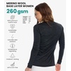 image:image100 Merino Wool Base Layer Women  Thermal Merino Wool Shirt Women  Lightweight Shirts Breathable Naturally OdorResistant MoistureWicking Ideal for Hiking Travel Outdoor Everyday WearS 190 Heathered Black