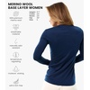 image:image100 Merino Wool Base Layer Women  Thermal Merino Wool Shirt Women  Lightweight Shirts Breathable Naturally OdorResistant MoistureWicking Ideal for Hiking Travel Outdoor Everyday WearC 190 Navy