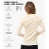 image:image100 Merino Wool Base Layer Women  Thermal Merino Wool Shirt Women  Lightweight Shirts Breathable Naturally OdorResistant MoistureWicking Ideal for Hiking Travel Outdoor Everyday WearC 190 Creamy