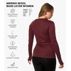 image:image100 Merino Wool Base Layer Women  Thermal Merino Wool Shirt Women  Lightweight Shirts Breathable Naturally OdorResistant MoistureWicking Ideal for Hiking Travel Outdoor Everyday WearC 170 Burgundy
