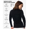 image:image100 Merino Wool Base Layer Women  Thermal Merino Wool Shirt Women  Lightweight Shirts Breathable Naturally OdorResistant MoistureWicking Ideal for Hiking Travel Outdoor Everyday WearV 190 Black