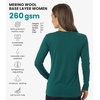 image:image100 Merino Wool Base Layer Women  Thermal Merino Wool Shirt Women  Lightweight Shirts Breathable Naturally OdorResistant MoistureWicking Ideal for Hiking Travel Outdoor Everyday WearS 190 Forest Green