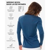 image:image100 Merino Wool Base Layer Women  Thermal Merino Wool Shirt Women  Lightweight Shirts Breathable Naturally OdorResistant MoistureWicking Ideal for Hiking Travel Outdoor Everyday WearV 190 Denim