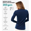 image:image100 Merino Wool Base Layer Women  Thermal Merino Wool Shirt Women  Lightweight Shirts Breathable Naturally OdorResistant MoistureWicking Ideal for Hiking Travel Outdoor Everyday WearS 190 Navy
