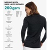 image:image100 Merino Wool Base Layer Women  Thermal Merino Wool Shirt Women  Lightweight Shirts Breathable Naturally OdorResistant MoistureWicking Ideal for Hiking Travel Outdoor Everyday WearS 190 Charcoal Grey