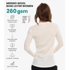 image:image100 Merino Wool Base Layer Women  Thermal Merino Wool Shirt Women  Lightweight Shirts Breathable Naturally OdorResistant MoistureWicking Ideal for Hiking Travel Outdoor Everyday WearS 190 Creamy