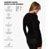 image:image100 Merino Wool Base Layer Women  Thermal Merino Wool Shirt Women  Lightweight Shirts Breathable Naturally OdorResistant MoistureWicking Ideal for Hiking Travel Outdoor Everyday WearC170 Black