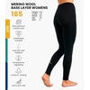 image:image100 Merino Wool Base Layer Women Pants  Thermal Leggings Underwear  Lightweight Midweight Heavyweight Base Layer Breathable Pants OdorResistant Ideal for Hiking Skiing Cold Weather165 Black