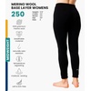 image:image100 Merino Wool Base Layer Women Pants  Thermal Leggings Underwear  Lightweight Midweight Heavyweight Base Layer Breathable Pants OdorResistant Ideal for Hiking Skiing Cold WeatherBlack 250