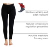 image:image100 Merino Wool Base Layer Women Pants  Thermal Leggings Underwear  Lightweight Midweight Heavyweight Base Layer Breathable Pants OdorResistant Ideal for Hiking Skiing Cold WeatherBlack 250