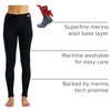 image:image100 Merino Wool Base Layer Women Pants  Thermal Leggings Underwear  Lightweight Midweight Heavyweight Base Layer Breathable Pants OdorResistant Ideal for Hiking Skiing Cold Weather 320 Black