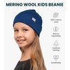 image:image100 Merino Wool Beanie Kids  Unisex Wool Cap 175um for Kids Toddler Hat  Soft NonItchy Breathable 175um Running Hat UV Protection OdorResistant MoistureWicking All Season 250 gsm Skull CapDenim