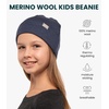 image:image100 Merino Wool Beanie Kids  Unisex Wool Cap 175um for Kids Toddler Hat  Soft NonItchy Breathable 175um Running Hat UV Protection OdorResistant MoistureWicking All Season 250 gsm Skull CapWindsor Blue