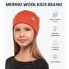 image:image100 Merino Wool Beanie Kids  Unisex Wool Cap 175um for Kids Toddler Hat  Soft NonItchy Breathable 175um Running Hat UV Protection OdorResistant MoistureWicking All Season 250 gsm Skull CapRusty Organge