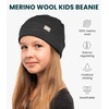 image:image100 Merino Wool Beanie Kids  Unisex Wool Cap 175um for Kids Toddler Hat  Soft NonItchy Breathable 175um Running Hat UV Protection OdorResistant MoistureWicking All Season 250 gsm Skull CapCharcoal Grey