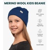 image:image100 Merino Wool Beanie Kids  Unisex Wool Cap 175um for Kids Toddler Hat  Soft NonItchy Breathable 175um Running Hat UV Protection OdorResistant MoistureWicking All Season 250 gsm Skull CapNavy