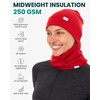 image:image100 Merino Wool Beanie Neck Gaiter Combo Unisex 175um Scull Cap 4 Season  Soft NonItchy Cooling Breathable 250 GSM UV Protection Hiking amp Running Accessories OdorResistant Cold Weather GearRed