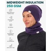 image:image100 Merino Wool Beanie Neck Gaiter Combo Unisex 175um Scull Cap 4 Season  Soft NonItchy Cooling Breathable 250 GSM UV Protection Hiking amp Running Accessories OdorResistant Cold Weather GearDark Purple