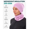 image:image100 Merino Wool Beanie Neck Gaiter Combo Unisex 175um Scull Cap 4 Season  Soft NonItchy Cooling Breathable 250 GSM UV Protection Hiking amp Running Accessories OdorResistant Cold Weather GearHeather Lilac