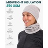 image:image100 Merino Wool Beanie Neck Gaiter Combo Unisex 175um Scull Cap 4 Season  Soft NonItchy Cooling Breathable 250 GSM UV Protection Hiking amp Running Accessories OdorResistant Cold Weather GearHeather Grey