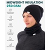 image:image100 Merino Wool Beanie Neck Gaiter Combo Unisex 175um Scull Cap 4 Season  Soft NonItchy Cooling Breathable 250 GSM UV Protection Hiking amp Running Accessories OdorResistant Cold Weather GearBlack