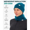 image:image100 Merino Wool Beanie Neck Gaiter Combo Unisex 175um Scull Cap 4 Season  Soft NonItchy Cooling Breathable 250 GSM UV Protection Hiking amp Running Accessories OdorResistant Cold Weather GearDeep Teal