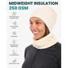 image:image100 Merino Wool Beanie Neck Gaiter Combo Unisex 175um Scull Cap 4 Season  Soft NonItchy Cooling Breathable 250 GSM UV Protection Hiking amp Running Accessories OdorResistant Cold Weather GearNatural White