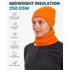 image:image100 Merino Wool Beanie Neck Gaiter Combo Unisex 175um Scull Cap 4 Season  Soft NonItchy Cooling Breathable 250 GSM UV Protection Hiking amp Running Accessories OdorResistant Cold Weather GearHunter Orange