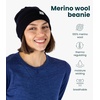 image:image100 Merino Wool Beanie for Women Men  Set Adult Skull Cap 175um amp Socks  Soft NonItchy Beanie Breathable Running Hat UV Protection OdorResistant MoistureWicking All Season 250 gsm BeanieBlack