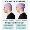 image:image100 Merino Wool Beanie for Women Men  Set Adult Skull Cap 175um amp Socks  Soft NonItchy Beanie Breathable Running Hat UV Protection OdorResistant MoistureWicking All Season 250 gsm BeanieHeather Lilac