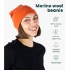 image:image100 Merino Wool Beanie for Women Men  Set Adult Skull Cap 175um amp Socks  Soft NonItchy Beanie Breathable Running Hat UV Protection OdorResistant MoistureWicking All Season 250 gsm BeanieRusty Orange