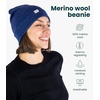image:image100 Merino Wool Beanie for Women Men  Set Adult Skull Cap 175um amp Socks  Soft NonItchy Beanie Breathable Running Hat UV Protection OdorResistant MoistureWicking All Season 250 gsm BeanieWindsor Blue