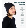 image:image100 Merino Wool Beanie for Women Men  Set Adult Skull Cap 175um amp Socks  Soft NonItchy Beanie Breathable Running Hat UV Protection OdorResistant MoistureWicking All Season 250 gsm BeanieCharcoal Grey
