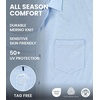 image:image100 Merino Wool Button Up Shirt Men  Long amp Short Sleeve Breathable  Lightweight Breathable Merino Wool Naturally OdorResistant Soft Office Casual Outdoor Shirt with PocketBlack Long