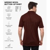 image:image100 Merino Wool Button Up Shirt Men  Long amp Short Sleeve Breathable  Lightweight Breathable Merino Wool Naturally OdorResistant Soft Office Casual Outdoor Shirt with PocketBordo Short