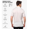 image:image100 Merino Wool Button Up Shirt Men  Long amp Short Sleeve Breathable  Lightweight Breathable Merino Wool Naturally OdorResistant Soft Office Casual Outdoor Shirt with PocketLight Grey Short