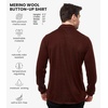 image:image100 Merino Wool Button Up Shirt Men  Long amp Short Sleeve Breathable  Lightweight Breathable Merino Wool Naturally OdorResistant Soft Office Casual Outdoor Shirt with PocketBordo Long
