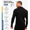 image:image100 Merino Wool Half Zip Sweater Men  Quarter Zip Thermal Base Layer  Lightweight Midweight Heavyweight Long Sleeve Breathable Pullover OdorResistant Half Zip Shirt Ideal for Hiking Skiing 320 Black
