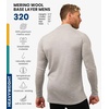 image:image100 Merino Wool Half Zip Sweater Men  Quarter Zip Thermal Base Layer  Lightweight Midweight Heavyweight Long Sleeve Breathable Pullover OdorResistant Half Zip Shirt Ideal for Hiking Skiing320 Melange Grey