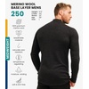image:image100 Merino Wool Half Zip Sweater Men  Quarter Zip Thermal Base Layer  Lightweight Midweight Heavyweight Long Sleeve Breathable Pullover OdorResistant Half Zip Shirt Ideal for Hiking Skiing 250 Charcoal Grey