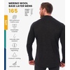 image:image100 Merino Wool Half Zip Sweater Men  Quarter Zip Thermal Base Layer  Lightweight Midweight Heavyweight Long Sleeve Breathable Pullover OdorResistant Half Zip Shirt Ideal for Hiking Skiing165 Charcoal Grey