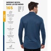 image:image100 Merino Wool Half Zip Sweater Men  Quarter Zip Thermal Base Layer  Lightweight Midweight Heavyweight Long Sleeve Breathable Pullover OdorResistant Half Zip Shirt Ideal for Hiking Skiing165 Denim Blue
