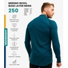image:image100 Merino Wool Half Zip Sweater Men  Quarter Zip Thermal Base Layer  Lightweight Midweight Heavyweight Long Sleeve Breathable Pullover OdorResistant Half Zip Shirt Ideal for Hiking Skiing250 Deep Teal