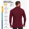 image:image100 Merino Wool Half Zip Sweater Men  Quarter Zip Thermal Base Layer  Lightweight Midweight Heavyweight Long Sleeve Breathable Pullover OdorResistant Half Zip Shirt Ideal for Hiking Skiing165 Burgundy