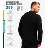 image:image100 Merino Wool Half Zip Sweater Men  Quarter Zip Thermal Base Layer  Lightweight Midweight Heavyweight Long Sleeve Breathable Pullover OdorResistant Half Zip Shirt Ideal for Hiking Skiing 250 Black