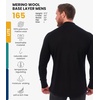 image:image100 Merino Wool Half Zip Sweater Men  Quarter Zip Thermal Base Layer  Lightweight Midweight Heavyweight Long Sleeve Breathable Pullover OdorResistant Half Zip Shirt Ideal for Hiking Skiing165 Black