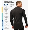 image:image100 Merino Wool Half Zip Sweater Men  Quarter Zip Thermal Base Layer  Lightweight Midweight Heavyweight Long Sleeve Breathable Pullover OdorResistant Half Zip Shirt Ideal for Hiking Skiing 320 Charcoal Grey
