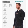 image:image100 Merino Wool Hoodie Men  Slim Fit Quarter Zip Thermal Base Layer Top  Lightweight Hoodie Breathable Naturally OdorResistant MoistureWicking Sweatshirt Ideal for Hiking Travel Camping190 Charcoal Grey